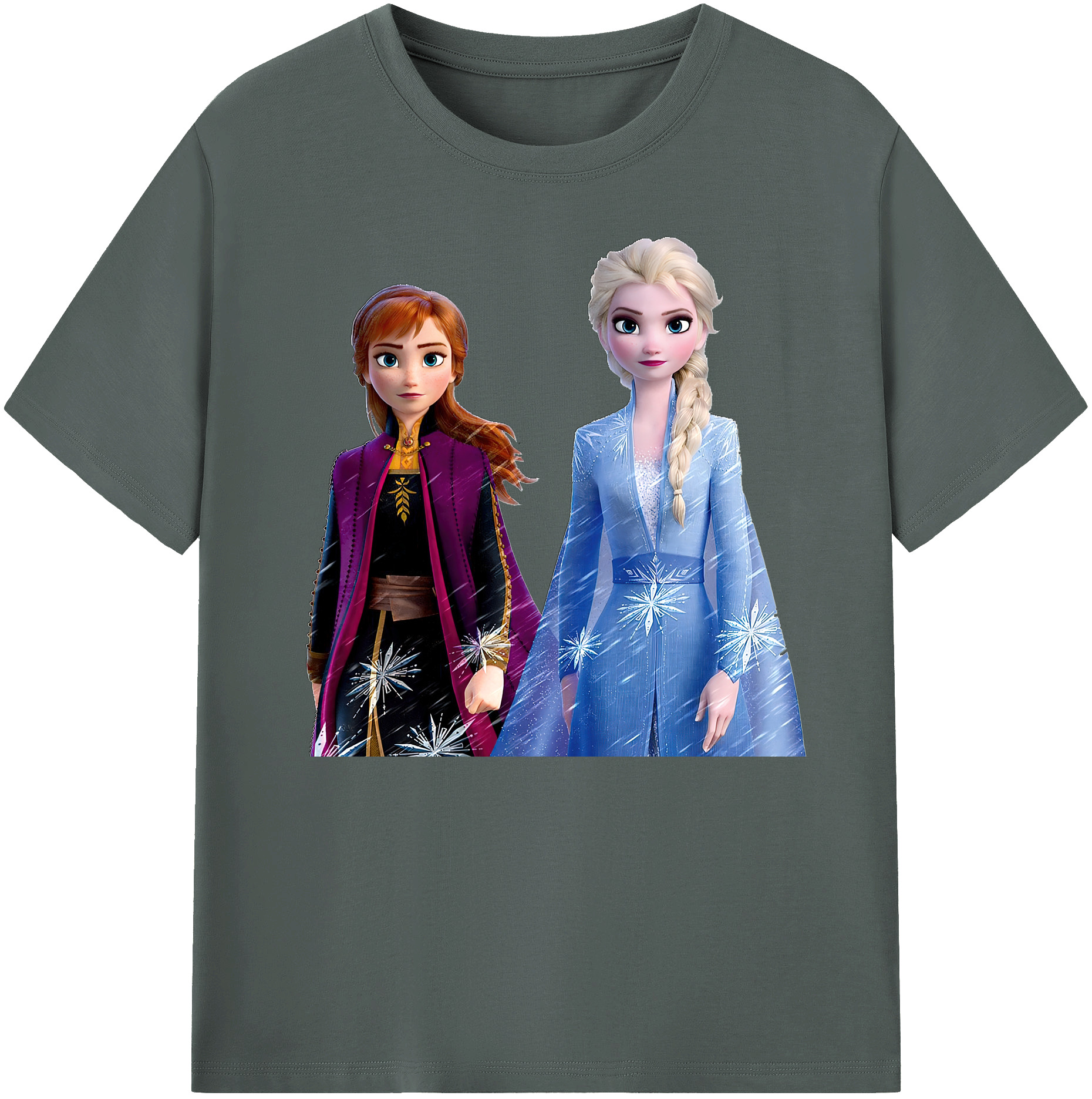 （画像用） アナと雪の女王 アンナ エルサ Frozen Anna Elsa 綿100％ メンズ半袖Tシャツ｜肌触りやわらか＆通気性